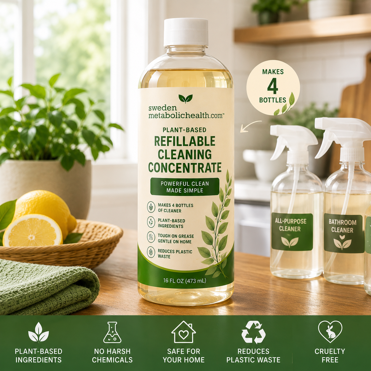 swedenmetabolichealth™ Multi-Surface Cleaning Concentrate